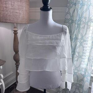 One Star NWOT square neck ruffle crop romantic blouse